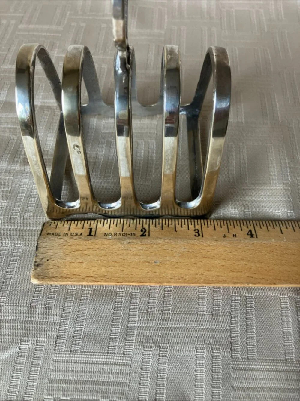 Vintage Silver Plated 4 Slot Toast Rack/Letter Holder Spade Handle